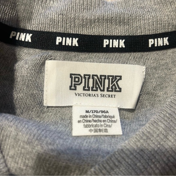 VS PINK Slit Back lightweight sweater Grey & Black NWOT Medium - Picture 5 of 10